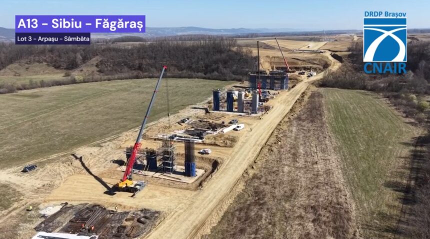 Lucrări la lotul 3 Arpașu de Jos – Sâmbăta de Sus al autostrăzii A13 Sibiu – Făgăraș