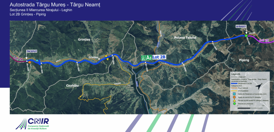 Au fost alocate sumele necesare exproprierilor pentru lotul 2B Grințieș-Pipirig al Autostrăzii A8 Târgu Mureș-Târgu Neamț