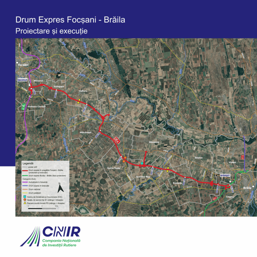 Proiectul Drumului Expres Focșani-Brăila avansează conform graficului, anunță CNIR