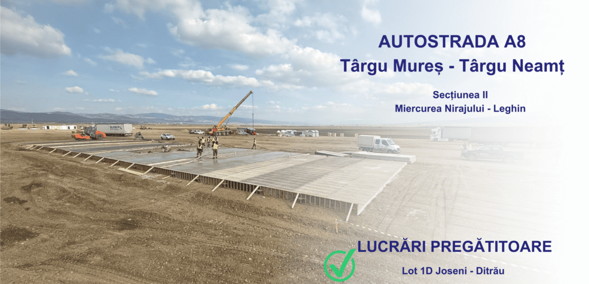Lucrări pregătitoare și organizare de șantier pe lotul 1D Joseni-Ditrău al Autostrăzii A8 Târgu Mureș – Târgu Neamț Lucrări pregătitoare și organizare de șantier pe lotul 1D Joseni-Ditrău al Autostrăzii A8 Târgu Mureș – Târgu Neamț