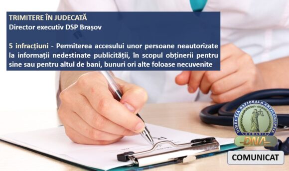 Trimitere în judecată pentru directorul executiv al DSP Brașov