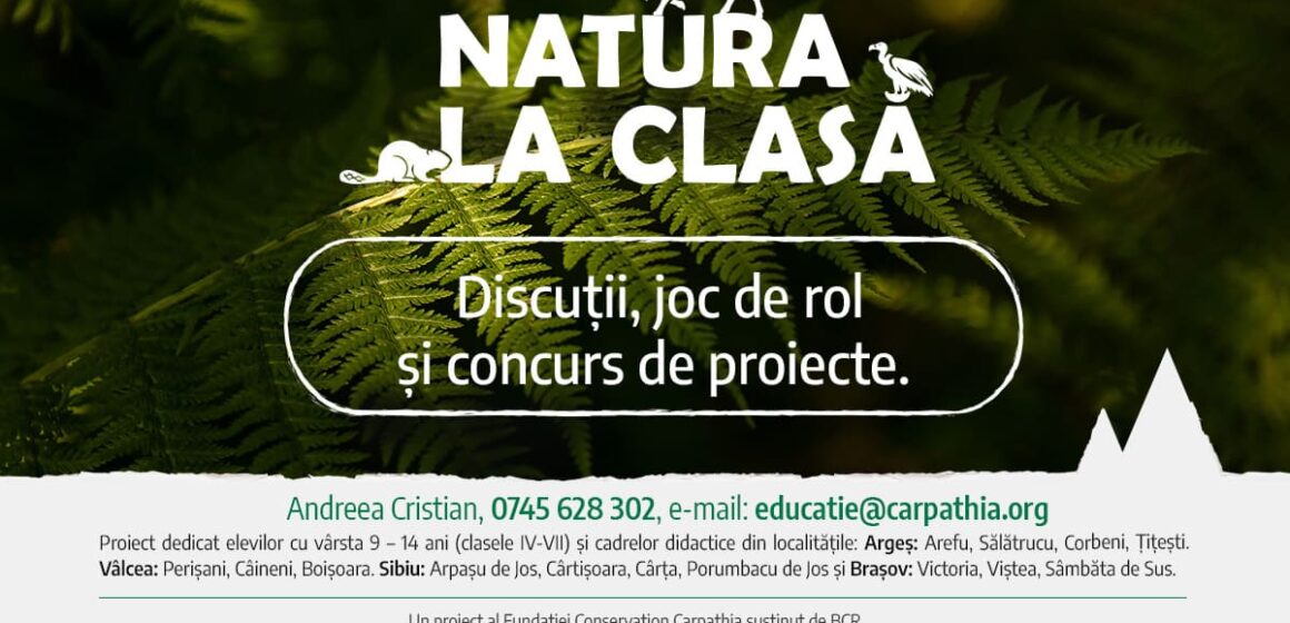 Caravana „Natura la clasă” va ajunge la peste 1.000 de elevi din jurul Munților Făgăraș