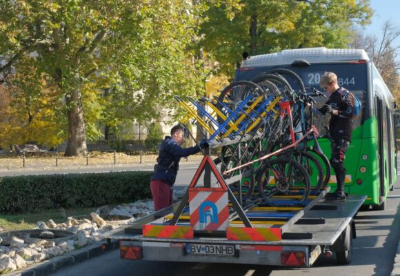 RATBV reia de sâmbătă transportul gratuit al bicicletelor în Poiana Brașov