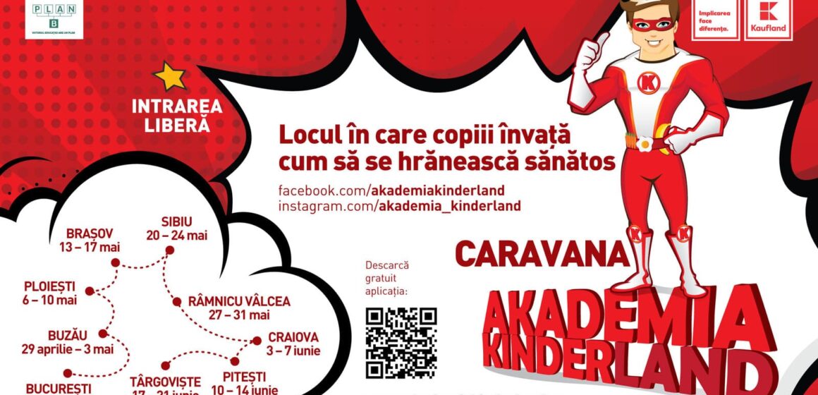 Caravana Kinderland | Școala mobilă de alimentație sănătoasă dedicată copiilor ajunge la Brașov