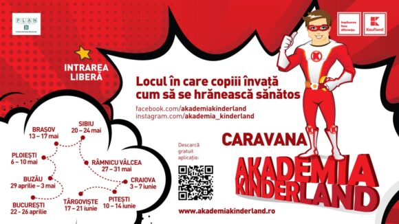 Caravana Kinderland | Școala mobilă de alimentație sănătoasă dedicată copiilor ajunge la Brașov
