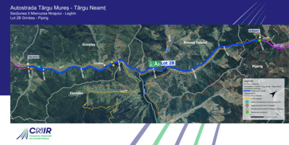 CNIR a predat amplasamentul lotului 2B Grințieș-Pipirig al Autostrăzii A8 Târgu Mureș-Târgu Neamț