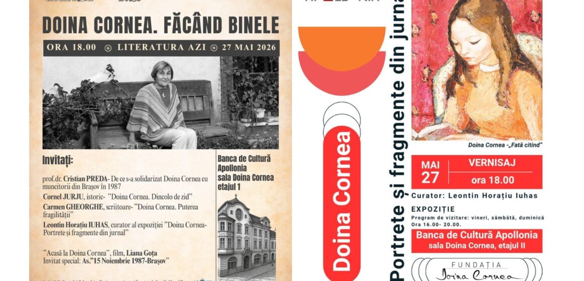 Literatura Azi – prelegere și vernisaj Doina Cornea la Centrul Cultural Apollonia