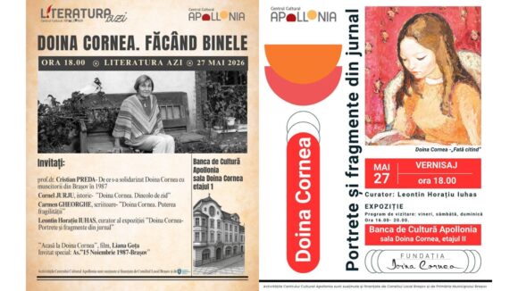Literatura Azi – prelegere și vernisaj Doina Cornea la Centrul Cultural Apollonia