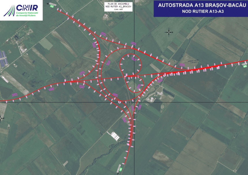 CNIR a aprobat soluțiile de amenajare pentru nodurile Autostrăzii A13 Brașov – Bacău