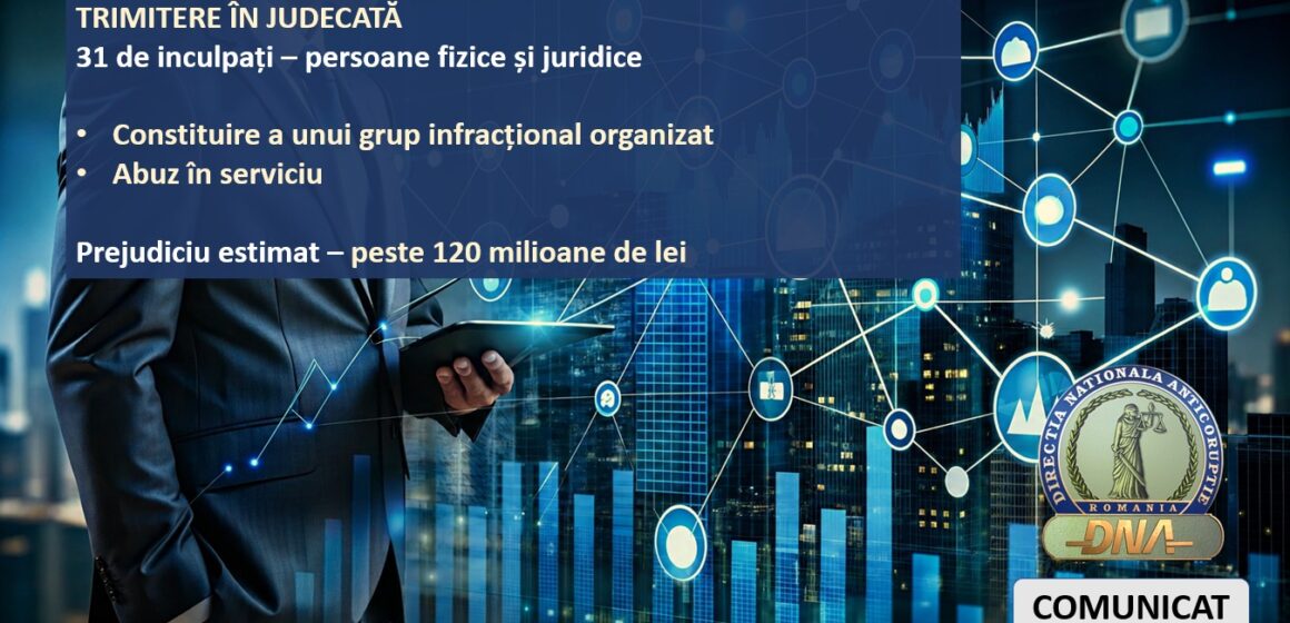 Procurorii ​DNA ​au ​dispus ​trimiterea ​în ​judecată ​a ​31 ​de ​inculpați, ​persoane ​fizice ​și ​juridice. Prejudiciu estimat la peste 120 de milioane de lei