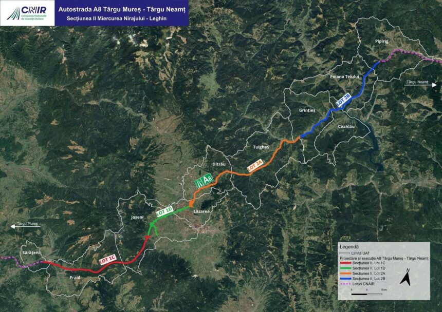 Autostrada A8 – Secțiunea II: Miercurea Nirajului – Leghin: Contract atribuit pentru servicii cadastrale și juridice