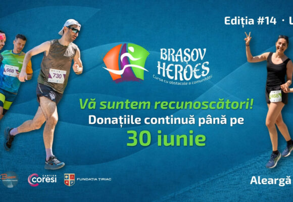 Cursa donațiilor continuă. 30 iunie este ultima zi în care se pot face donații pentru proiectele Brașov Heroes de anul acesta Cursa donațiilor continuă. 30 iunie este ultima zi în care se pot face donații pentru proiectele Brașov Heroes de anul acesta