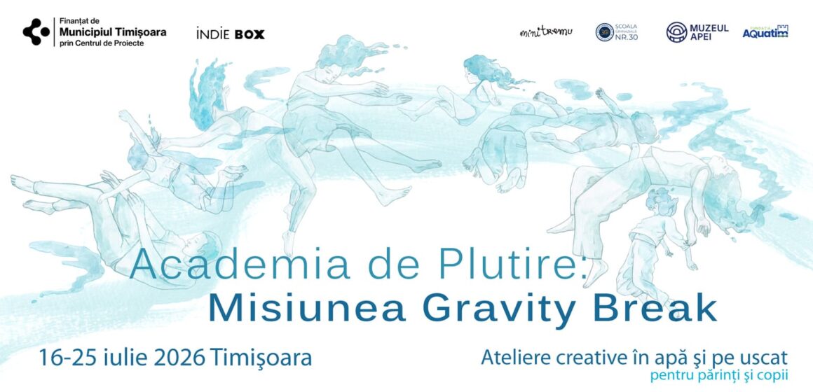 Indie Box caută 10 familii până pe 5 iulie, pentru „Academia de Plutire”, un laborator de reziliență prin apă și mișcare care va avea loc la Timișoara