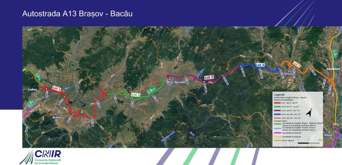 CNIR a stabilit împărțirea pe loturi a Autostrăzii A13 Brașov-Bacău CNIR a stabilit împărțirea pe loturi a Autostrăzii A13 Brașov-Bacău