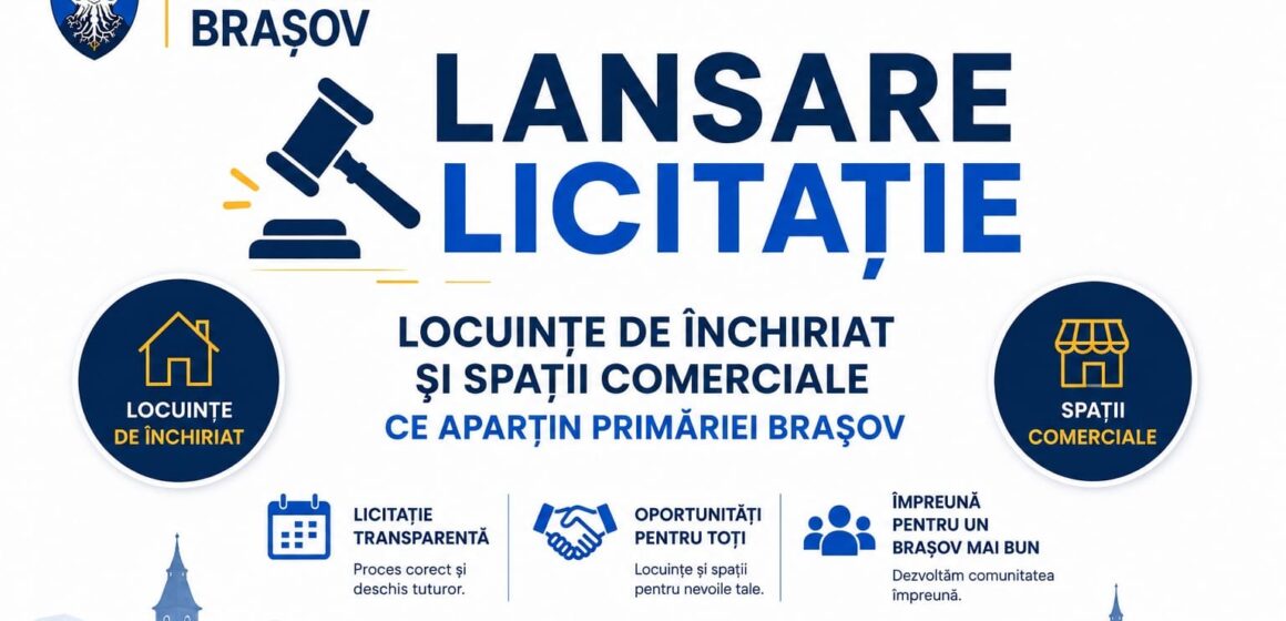 10 spații de locuit și 9 spații comerciale ale municipiului Brașov sunt scoase la licitație publică 10 spații de locuit și 9 spații comerciale ale municipiului Brașov sunt scoase la licitație publică