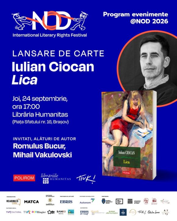 NOD Festival & CenaKLUb Tiuk lansează romanul „Lica” de Iulian Ciocan