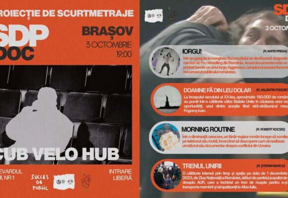 Proiecție de scurtmetraje la CUB Velo Hub Proiecție de scurtmetraje la CUB Velo Hub
