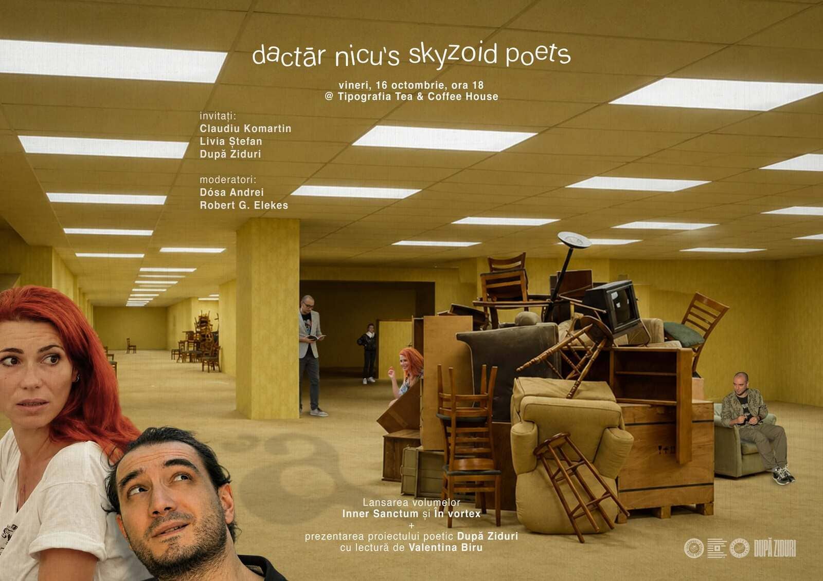 Dactăr Nicu’s Skyzoid Poets cu Livia Ștefan, Claudiu Komartin și După Ziduri @ Tipografia