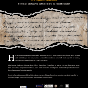 „Terapia hârtiei” deschide seria evenimentelor publice ale proiectului „Documente de patrimoniu” la Muzeul „Casa Mureșenilor” Brașov