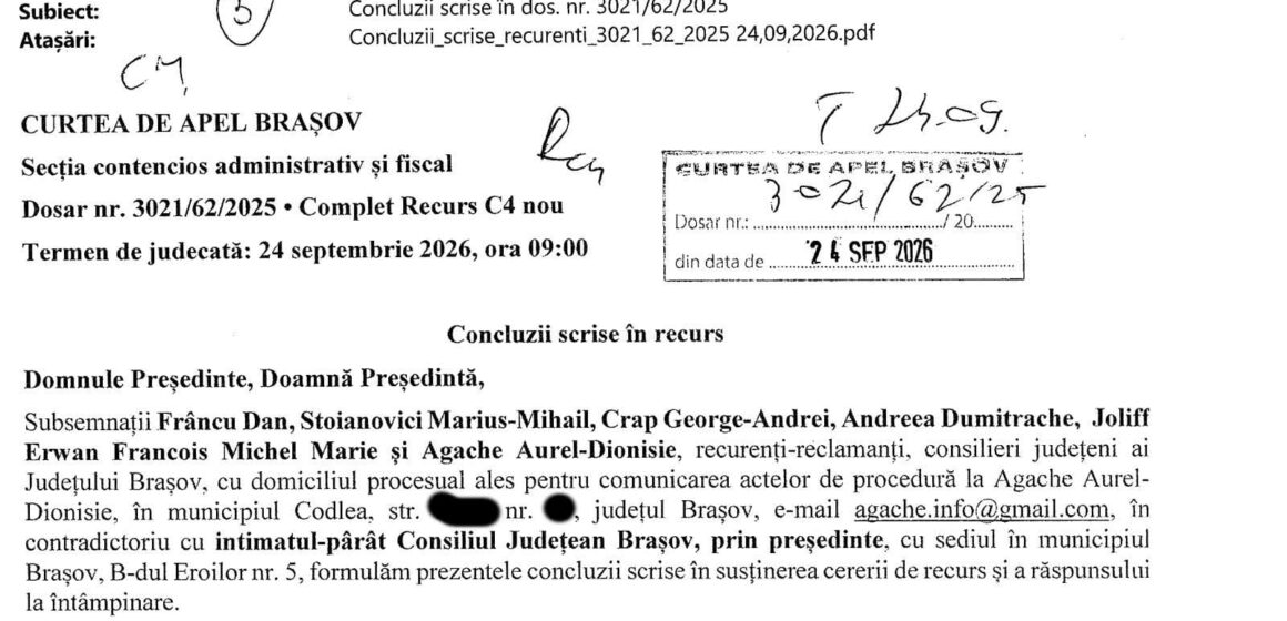 Victorie în instanță a consilierilor județeni USR: interzicerea interpelărilor verbale în Consiliul Județean Brașov este nelegală