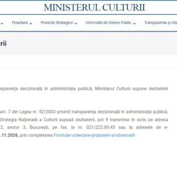Ministerul Culturii a pus în consultare publică Strategia Națională a Culturii pentru perioada 2027 – 2034